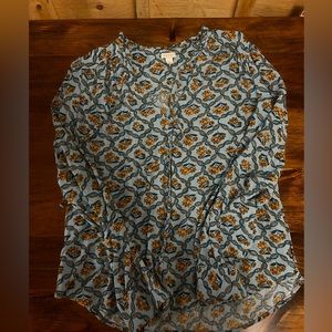 Ruffled collar button down blouse